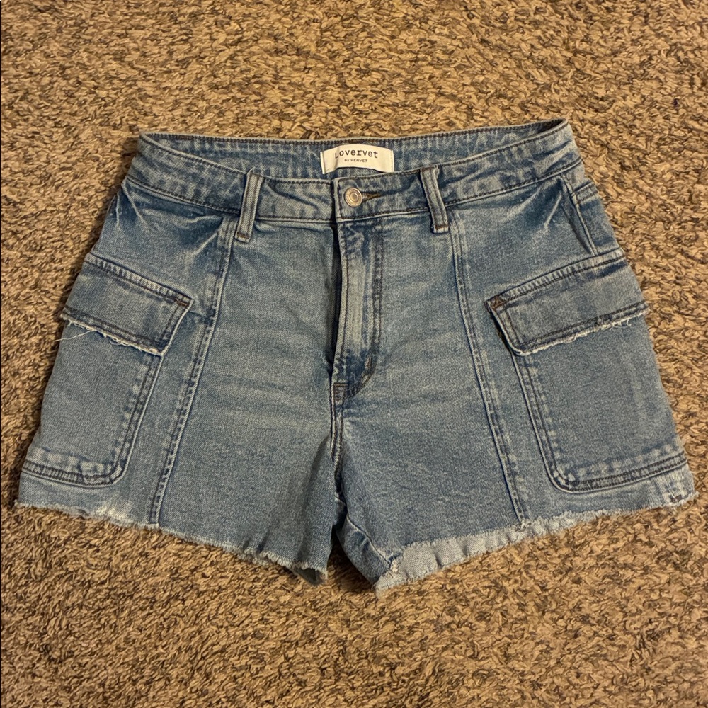 Lovervet by Vervet high rise boyfriend cargo shorts-size medium